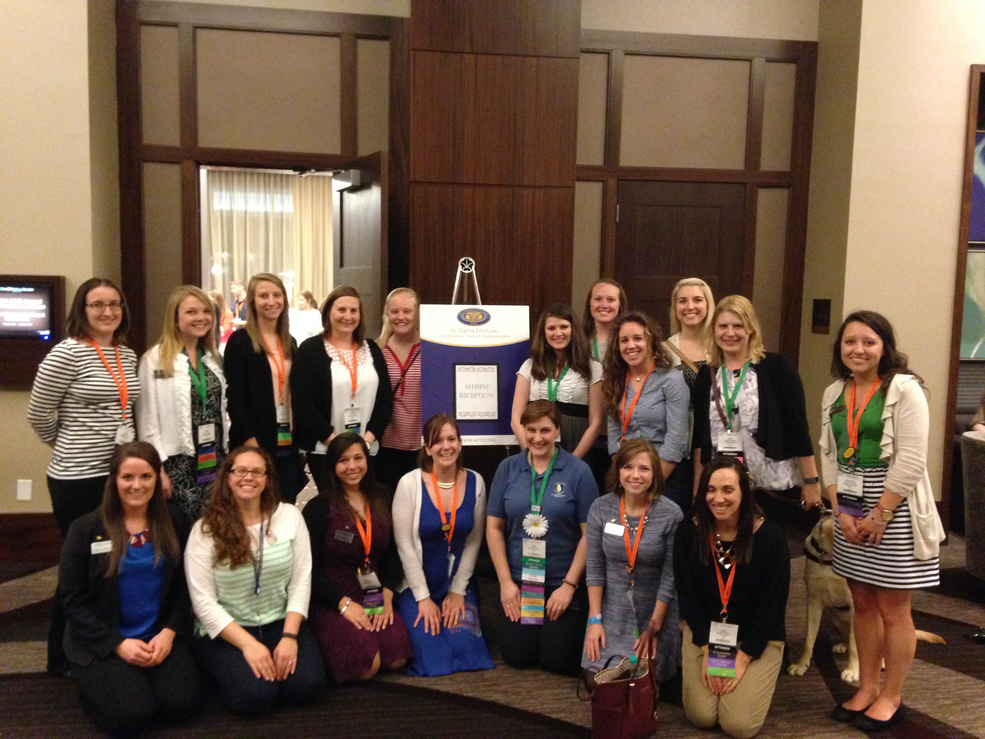 PTE students from Spalding University's Beta Rho chapter at the 2015 PTE Alumni Reception during the AOTA Annual Conference
